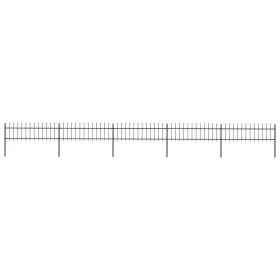 Garden fence with black steel spear points 8.5x0.6 m by vidaXL, fence panels - Ref: Foro24-277597, Price: 217,10 €, Discount: %
