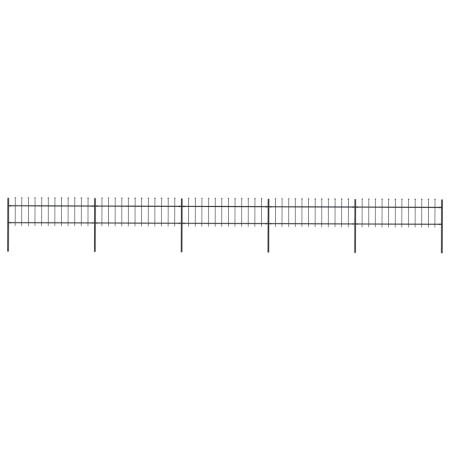 Garden fence with black steel spear points 8.5x0.6 m by vidaXL, fence panels - Ref: Foro24-277597, Price: 219,17 €, Discount: %