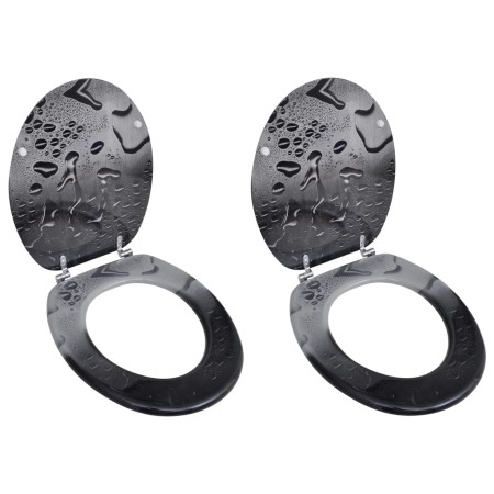 Toilet seats with lids 2 pcs MDF water by vidaXL, Toilet and bidet seats - Ref: Foro24-275916, Price: 86,94 €, Discount: %