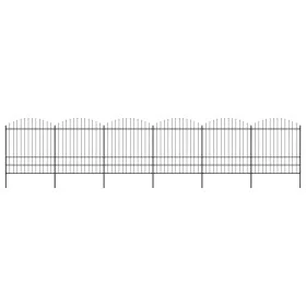 Gartenzaun mit Speerspitzen aus schwarzem Stahl (1,75-2) x 10,2 m von vidaXL, Zaunpaneele - Ref: Foro24-277753, Preis: 553,62...