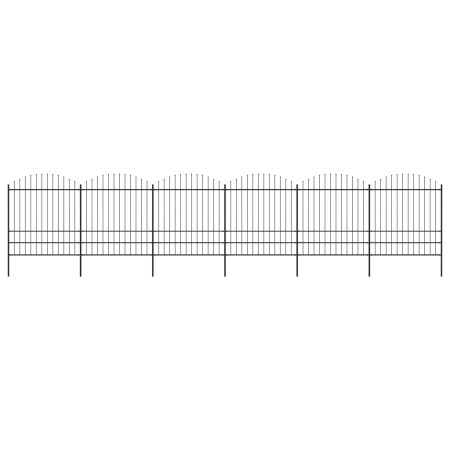 Gartenzaun mit Speerspitzen aus schwarzem Stahl (1,75-2) x 10,2 m von vidaXL, Zaunpaneele - Ref: Foro24-277753, Preis: 564,66...