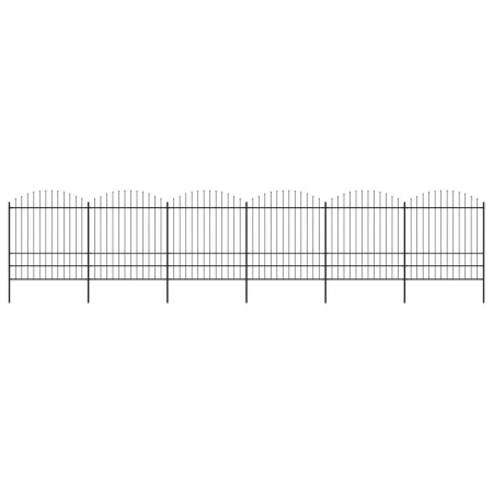 Gartenzaun mit Speerspitzen aus schwarzem Stahl (1,75-2) x 10,2 m von vidaXL, Zaunpaneele - Ref: Foro24-277753, Preis: 553,56...