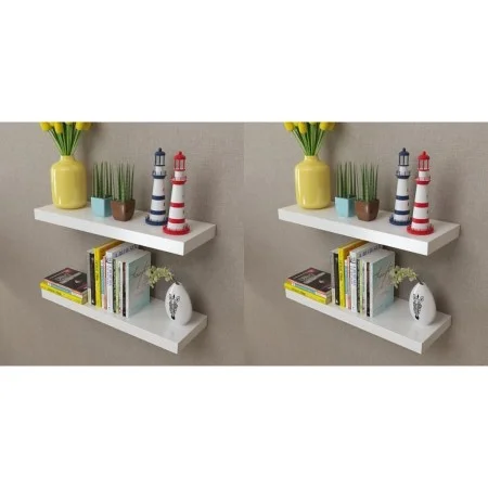 Estantes de pared 4 unidades blanco 60 cm de vidaXL, Estantes y estanterías - Ref: Foro24-275997, Precio: 65,18 €, Descuento: %