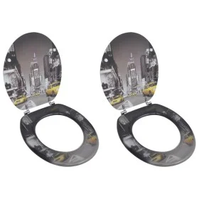 Toilet seat covers 2 pcs MDF New York by vidaXL, Toilet and bidet seats - Ref: Foro24-275915, Price: 81,31 €, Discount: %
