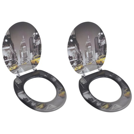 Toilet seat covers 2 pcs MDF New York by vidaXL, Toilet and bidet seats - Ref: Foro24-275915, Price: 75,59 €, Discount: %