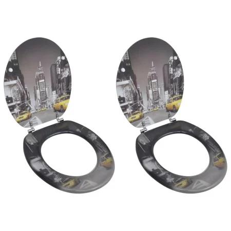 Toilet seat covers 2 pcs MDF New York by vidaXL, Toilet and bidet seats - Ref: Foro24-275915, Price: 81,31 €, Discount: %