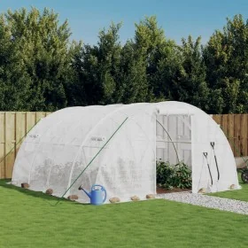 Gewächshaus mit weißer Stahlkonstruktion 16 m² 4x4x2 m von vidaXL, Gewächshäuser - Ref: Foro24-3188072, Preis: 199,35 €, Raba...