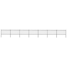 Garden fence with black steel hoop tips 11.9x1 m by vidaXL, fence panels - Ref: Foro24-277662, Price: 421,98 €, Discount: %