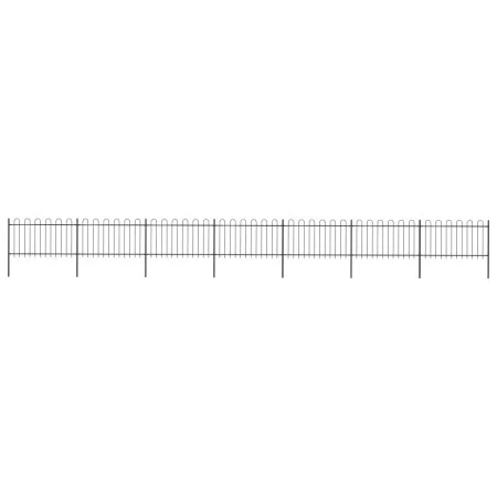 Gartenzaun mit schwarzen Stahlringspitzen 11,9 x 1 m von vidaXL, Zaunpaneele - Ref: Foro24-277662, Preis: 434,73 €, Rabatt: %