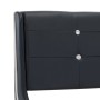 Cama con colchón viscoelástico cuero sintético negro 180x200 cm