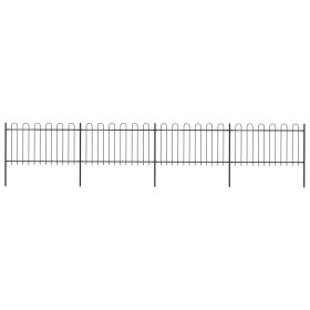 Garden fence with black steel hoop tips 6.8x1 m by vidaXL, fence panels - Ref: Foro24-277659, Price: 243,21 €, Discount: %