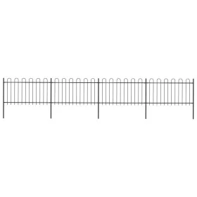 Gartenzaun mit schwarzen Stahlringspitzen 6,8x1 m von vidaXL, Zaunpaneele - Ref: Foro24-277659, Preis: 244,55 €, Rabatt: %