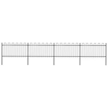 Garden fence with black steel hoop tips 6.8x1 m by vidaXL, fence panels - Ref: Foro24-277659, Price: 256,14 €, Discount: %