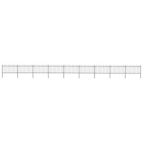 Gartenzaun mit schwarzen Stahlbügelspitzen 15,3x1 m von vidaXL, Zaunpaneele - Ref: Foro24-277664, Preis: 541,35 €, Rabatt: %