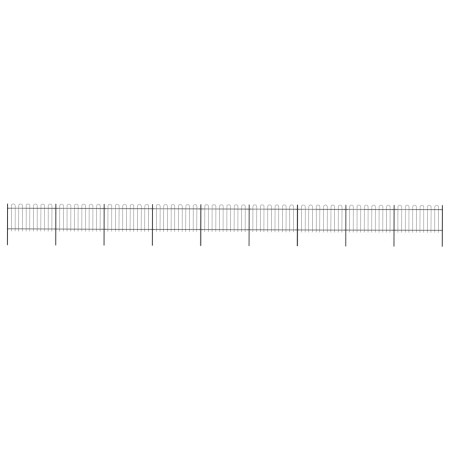 Gartenzaun mit schwarzen Stahlbügelspitzen 15,3x1 m von vidaXL, Zaunpaneele - Ref: Foro24-277664, Preis: 492,00 €, Rabatt: %