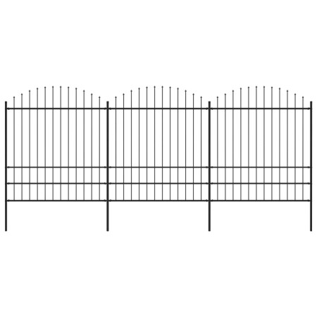 Garden fence with black steel spearheads (1.75-2)x5.1 m by vidaXL, fence panels - Ref: Foro24-277750, Price: 284,37 €, Discou...