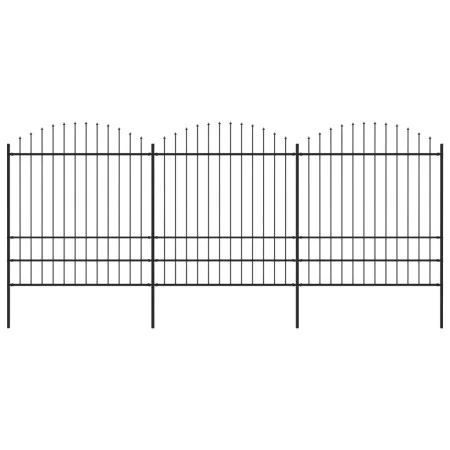 Gartenzaun mit Speerspitzen aus schwarzem Stahl (1,75-2) x 5,1 m von vidaXL, Zaunpaneele - Ref: Foro24-277750, Preis: 278,94 ...