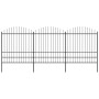 Garden fence with black steel spearheads (1.75-2)x5.1 m by vidaXL, fence panels - Ref: Foro24-277750, Price: 284,37 €, Discou...