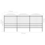 Garden fence with black steel spearheads (1.75-2)x5.1 m by vidaXL, fence panels - Ref: Foro24-277750, Price: 284,37 €, Discou...