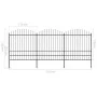 Gartenzaun mit Speerspitzen aus schwarzem Stahl (1,75-2) x 5,1 m von vidaXL, Zaunpaneele - Ref: Foro24-277750, Preis: 278,94 ...