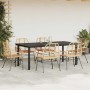 Juego de comedor de jardín 7 pzas ratán PE marrón