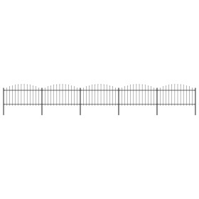 Gartenzaun mit Speerspitzen aus schwarzem Stahl (1,25–1,5) x 8,5 m von vidaXL, Zaunpaneele - Ref: Foro24-277734, Preis: 343,0...