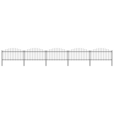Garden fence with black steel spearheads (1.25-1.5)x8.5m by vidaXL, fence panels - Ref: Foro24-277734, Price: 343,02 €, Disco...