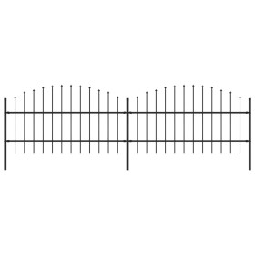 Garden fence with black steel spearheads (0.75-1)x3.4 m by vidaXL, fence panels - Ref: Foro24-277713, Price: 101,71 €, Discou...
