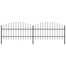 Gartenzaun mit Speerspitzen aus schwarzem Stahl (0,75-1)x3,4 m von vidaXL, Zaunpaneele - Ref: Foro24-277713, Preis: 108,03 €,...
