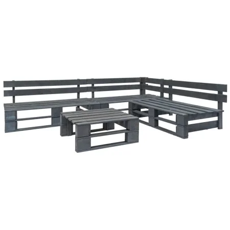 4-piece gray wood pallet garden furniture set by vidaXL, Garden sets - Ref: Foro24-276314, Price: 252,01 €, Discount: %