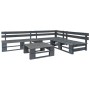4-piece gray wood pallet garden furniture set by vidaXL, Garden sets - Ref: Foro24-276314, Price: 261,15 €, Discount: %