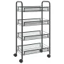 Kitchen cart 4 levels black iron 46x26x85 cm by vidaXL, Kitchen and dining carts - Ref: Foro24-336325, Price: 47,04 €, Discou...