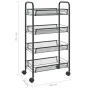 Kitchen cart 4 levels black iron 46x26x85 cm by vidaXL, Kitchen and dining carts - Ref: Foro24-336325, Price: 47,04 €, Discou...
