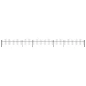 Garden fence with black steel spear points (1-1.25)x13.6 m by vidaXL, fence panels - Ref: Foro24-277728, Price: 671,43 €, Dis...