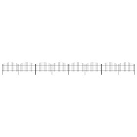 Gartenzaun mit Speerspitzen schwarzer Stahl (1-1,25)x13,6 m von vidaXL, Zaunpaneele - Ref: Foro24-277728, Preis: 627,83 €, Ra...