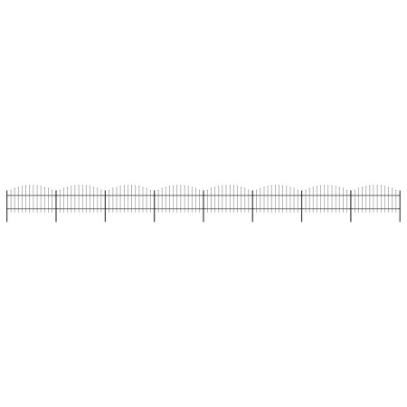 Gartenzaun mit Speerspitzen schwarzer Stahl (1-1,25)x13,6 m von vidaXL, Zaunpaneele - Ref: Foro24-277728, Preis: 627,83 €, Ra...
