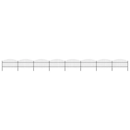 Gartenzaun mit Speerspitzen schwarzer Stahl (1-1,25)x13,6 m von vidaXL, Zaunpaneele - Ref: Foro24-277728, Preis: 671,17 €, Ra...