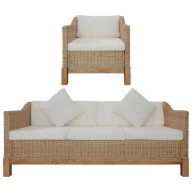 Natural rattan sofa set with cushions 2 pieces by vidaXL, Sofas - Ref: Foro24-278617, Price: 1,00 €, Discount: %