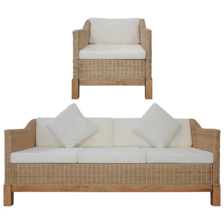 Natural rattan sofa set with cushions 2 pieces by vidaXL, Sofas - Ref: Foro24-278617, Price: 1,00 €, Discount: %
