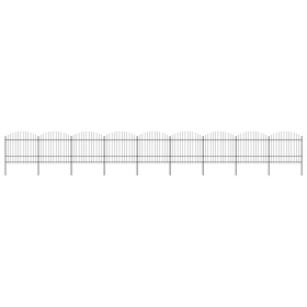 Gartenzaun mit Speerspitze aus schwarzem Stahl (1,5–1,75) x 15,3 m von vidaXL, Zaunpaneele - Ref: Foro24-277747, Preis: 741,9...