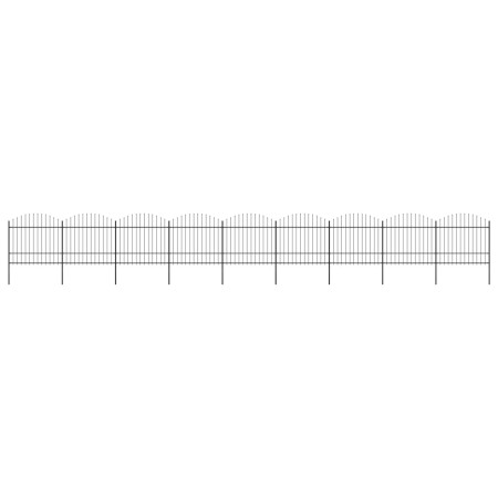 Gartenzaun mit Speerspitze aus schwarzem Stahl (1,5–1,75) x 15,3 m von vidaXL, Zaunpaneele - Ref: Foro24-277747, Preis: 741,5...
