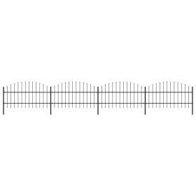 Gartenzaun mit Speerspitzen aus schwarzem Stahl (0,75-1)x6,8 m von vidaXL, Zaunpaneele - Ref: Foro24-277715, Preis: 197,69 €,...