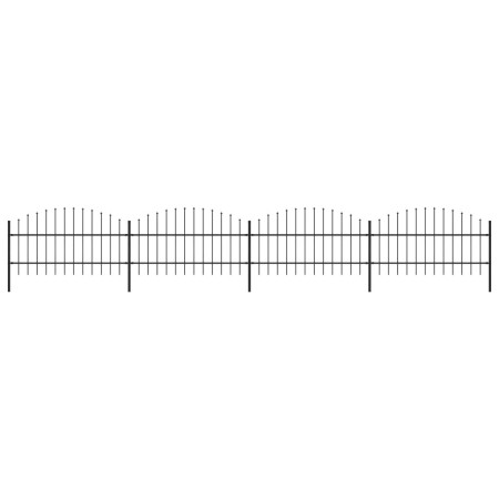 Garden fence with black steel spearheads (0.75-1)x6.8 m by vidaXL, fence panels - Ref: Foro24-277715, Price: 197,69 €, Discou...