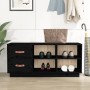 Shoe bench solid black pine wood 100x34x45 cm by vidaXL, Shoe racks and shoe organizers - Ref: Foro24-820181, Price: 100,65 €...