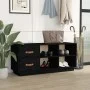 Banco zapatero madera maciza de pino negro 100x34x45 cm de vidaXL, Zapateros y organizadores de calzado - Ref: Foro24-820181,...