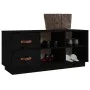 Banco zapatero madera maciza de pino negro 100x34x45 cm de vidaXL, Zapateros y organizadores de calzado - Ref: Foro24-820181,...