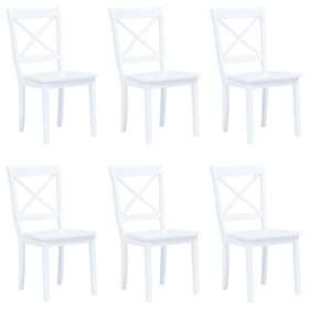 Dining chairs, 6 units, solid white rubberwood. by vidaXL, dining chairs - Ref: Foro24-277543, Price: 378,83 €, Discount: %