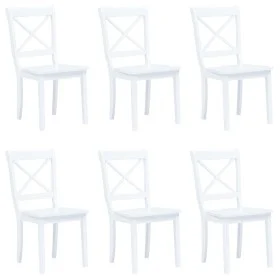 Dining chairs, 6 units, solid white rubberwood. by vidaXL, dining chairs - Ref: Foro24-277543, Price: 378,80 €, Discount: %