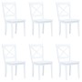 Sillas de comedor 6 unidades madera maciza de caucho blanco de vidaXL, Sillas de comedor - Ref: Foro24-277543, Precio: 372,00...
