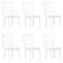 Sillas de comedor 6 unidades madera maciza de caucho blanco de vidaXL, Sillas de comedor - Ref: Foro24-277543, Precio: 386,38...